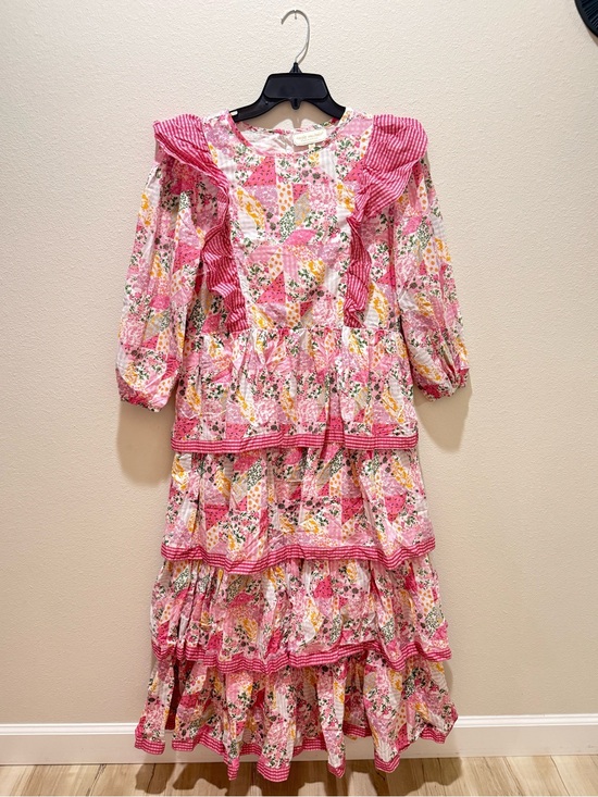 Simply Southern Dresses & Skirts - Simply Southern Pink Floral Patchwork Tiered Dress